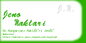 jeno maklari business card